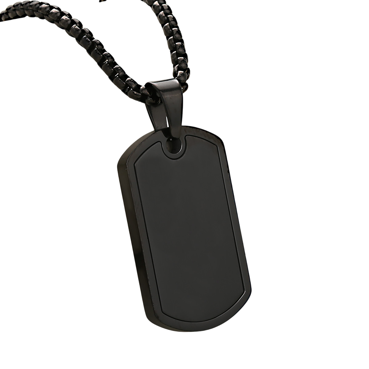 Modern Dog Tag Necklace Solid Design
