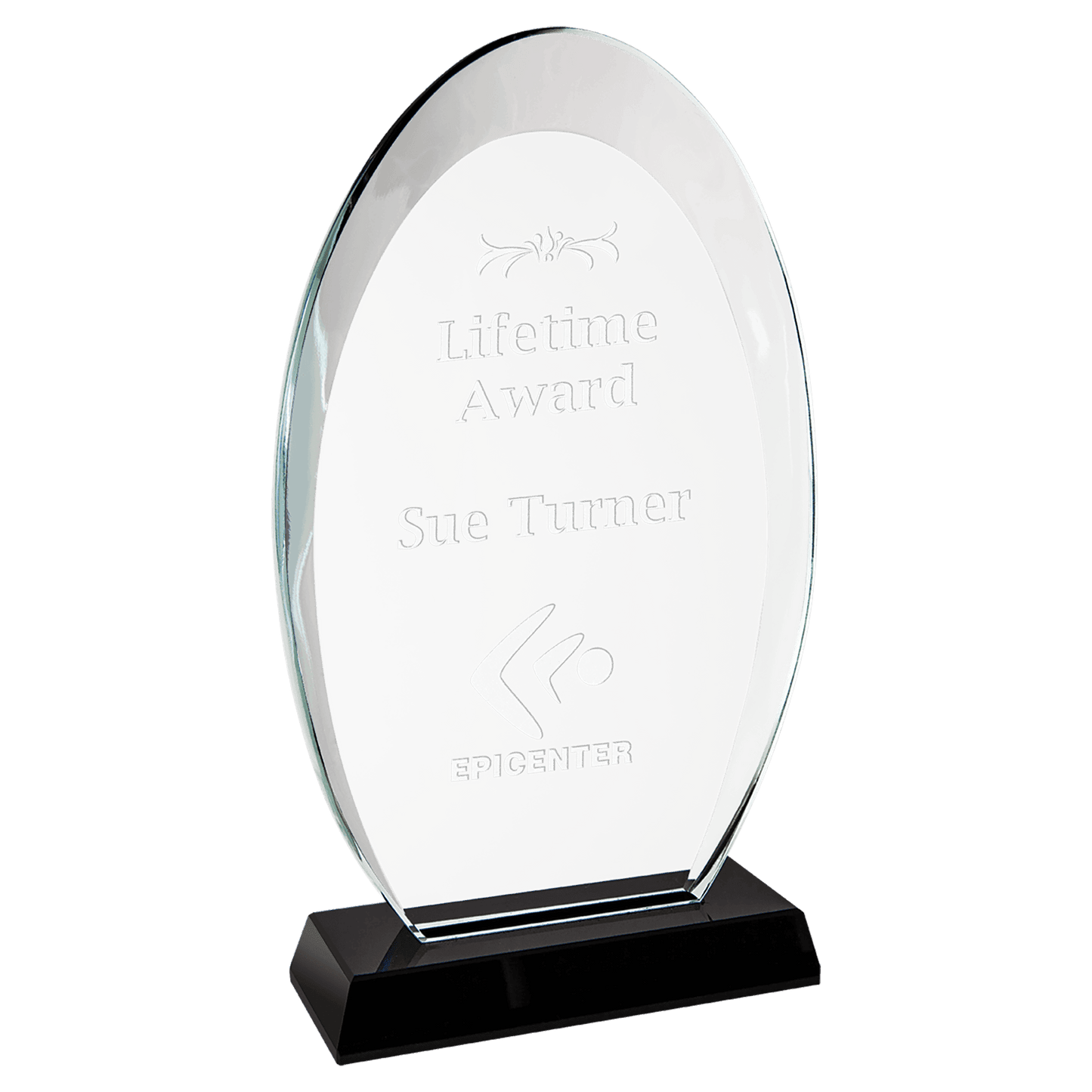 Oval Halo Glass with Black Base