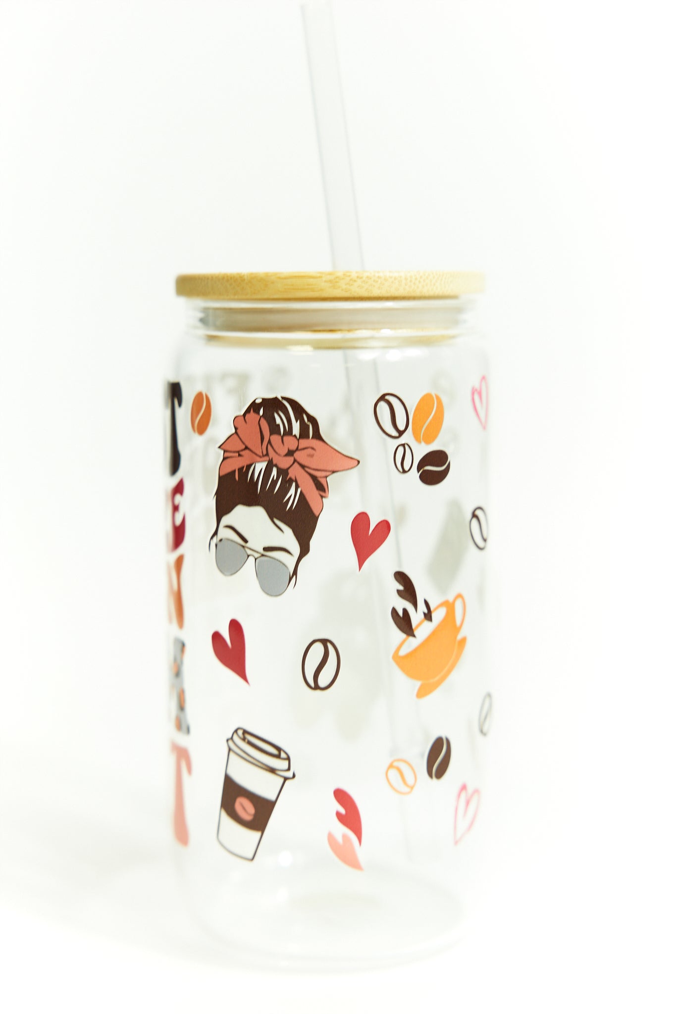 Chic Quote Glasses with Bamboo Lid