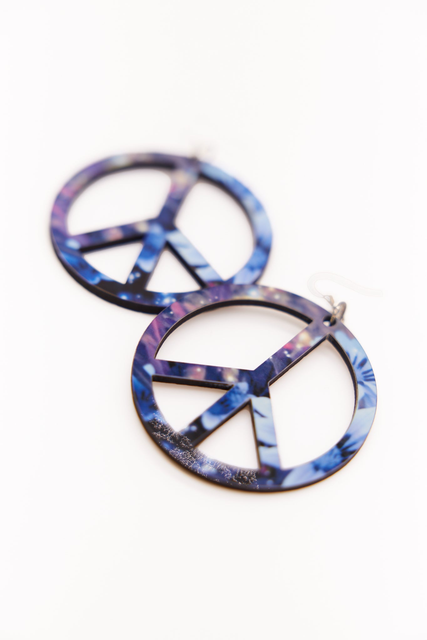 Peace Sign Galaxy Earrings