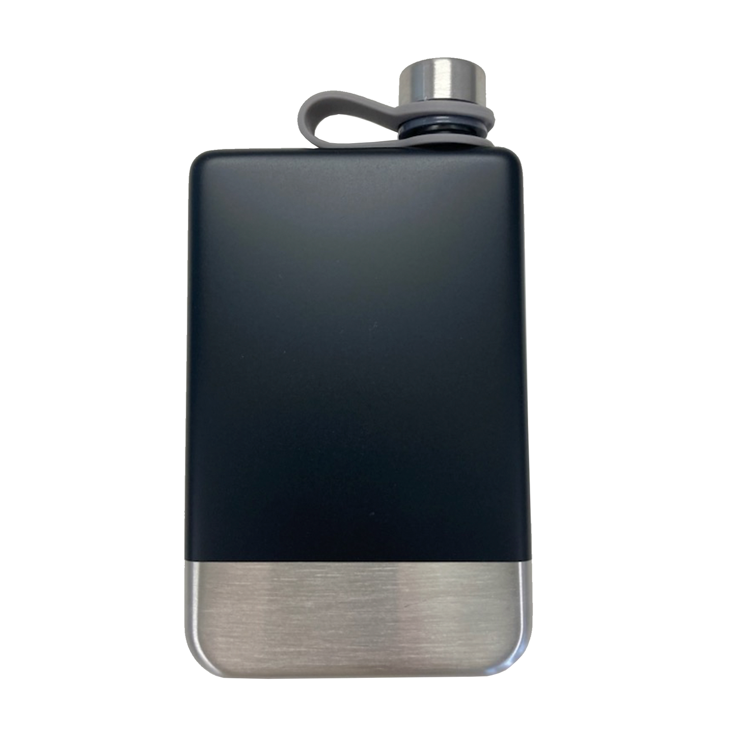 BLACK FLASK W/SS BOTTOM, 8 OZ CAPACITY
