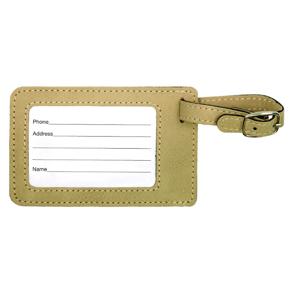 Leather Luggage Tag  (Light/Dark Brown)