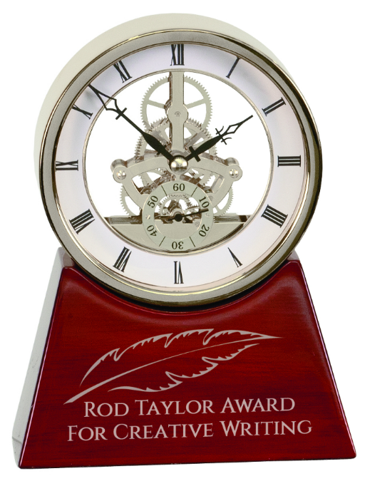 Executive Silver & Rosewood Piano Finish Clock