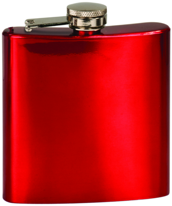 6oz Stainless Steel Flask red