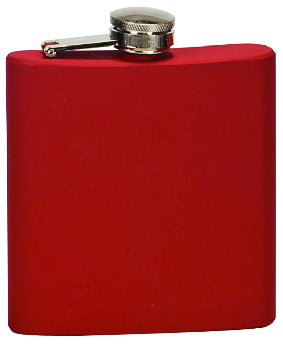 6oz Stainless Steel Flask matte red