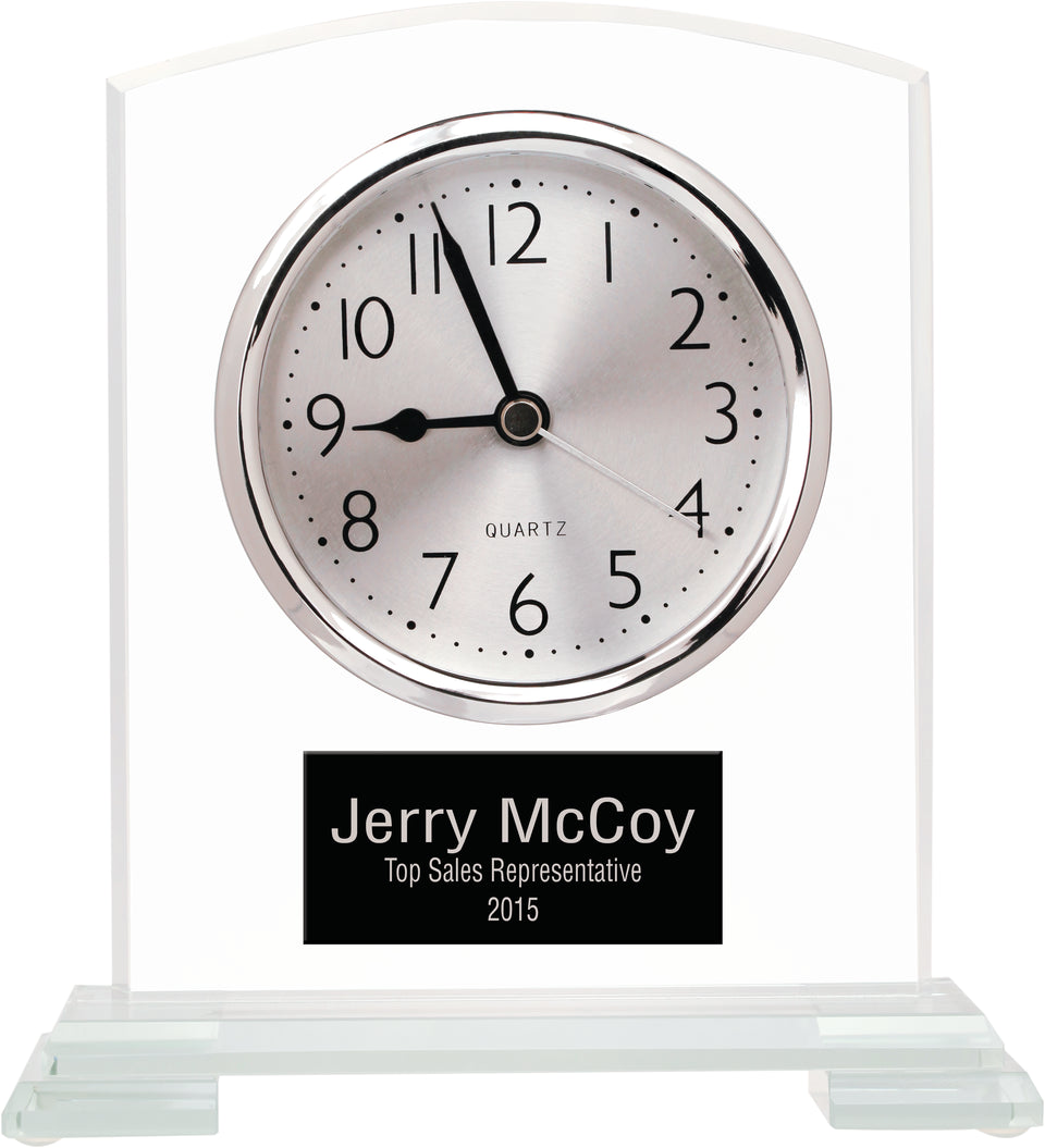 Square Glass Arch Clock