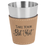 Leatherette Sleeved Shot Glass