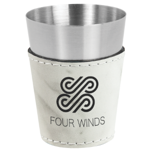 Leatherette Sleeved Shot Glass