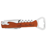 Leatherette Bottle Opener & Wine Corkscrew