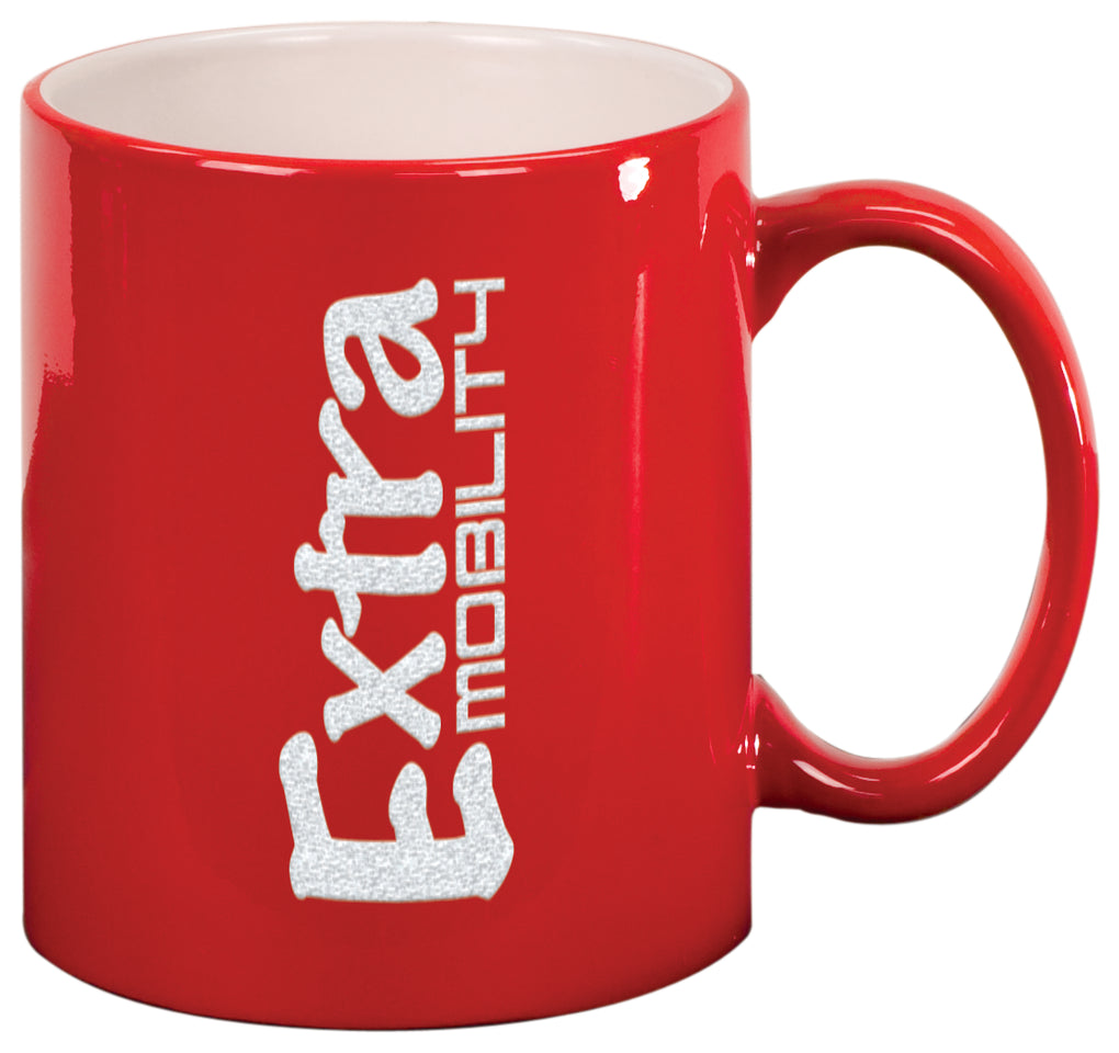 Round Ceramic Mug (10 oz) red