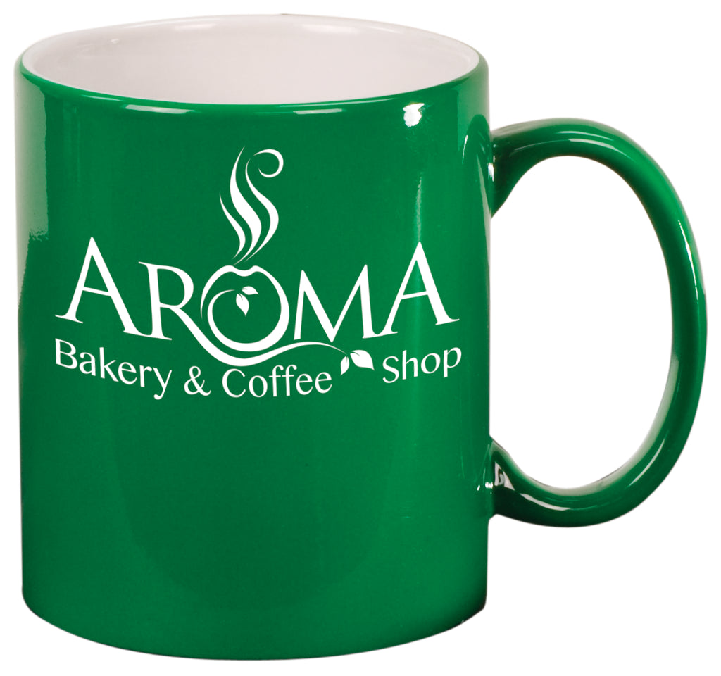 Round Ceramic Mug (10 oz) green