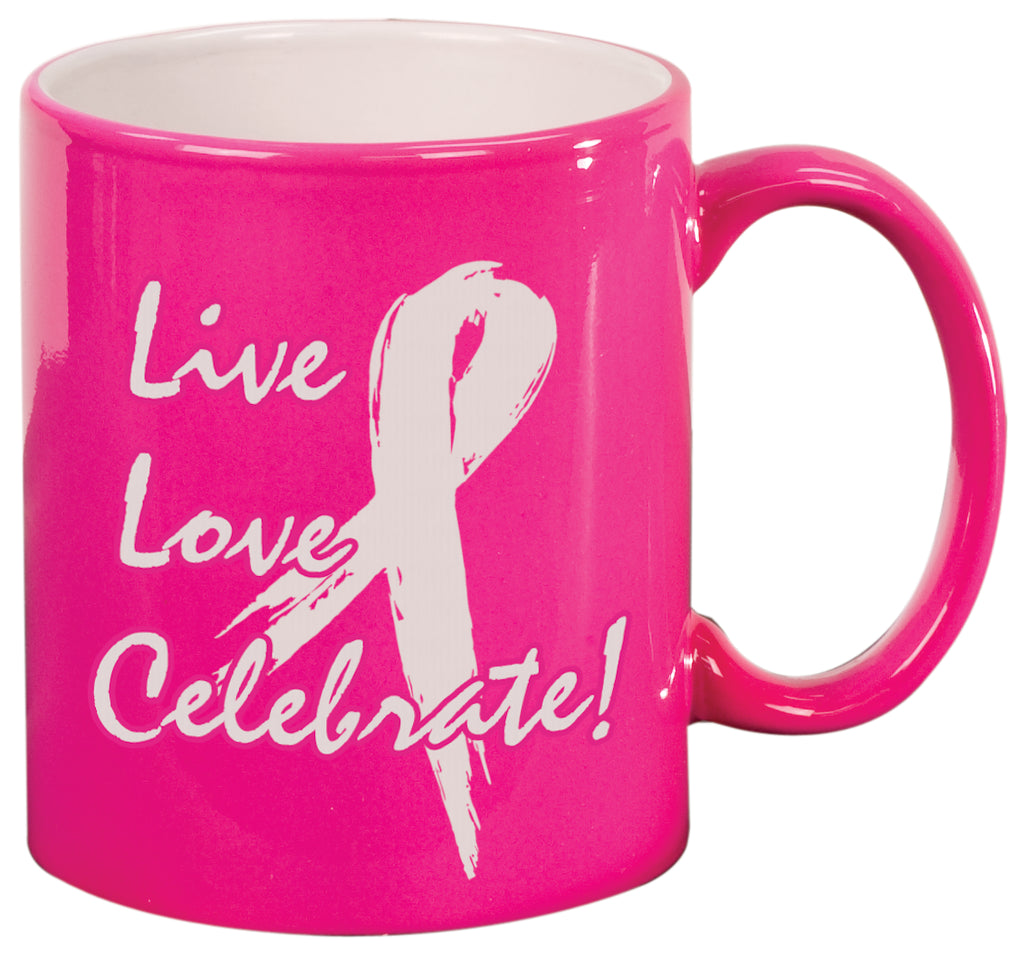 Round Ceramic Mug (10 oz) pink