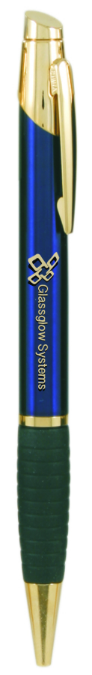 Gloss Blue Pen with Gripper