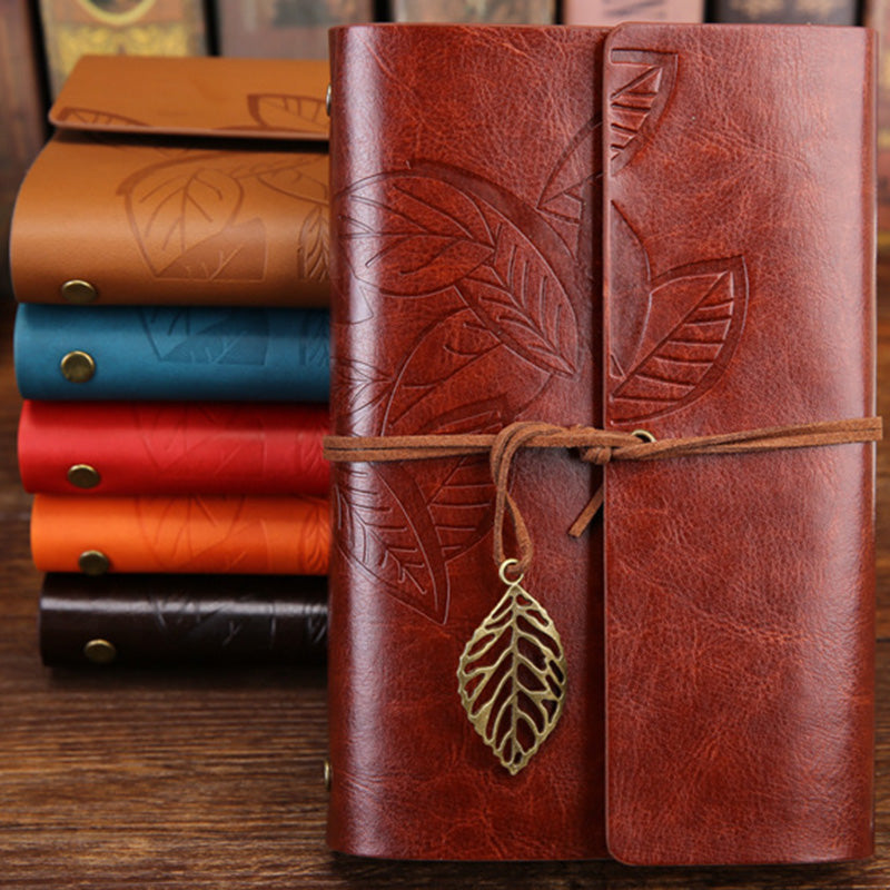 Vintage Leather Journal with Charm