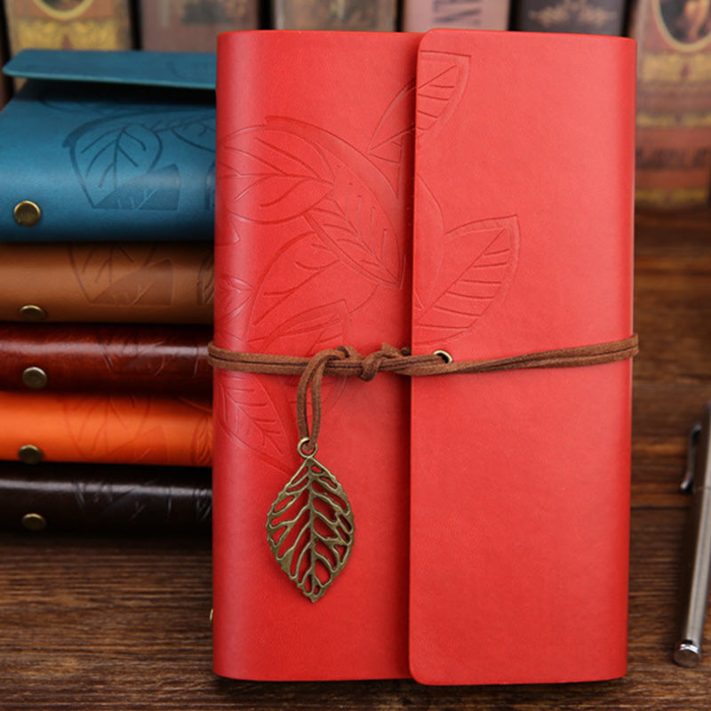 Vintage Leather Journal with Charm