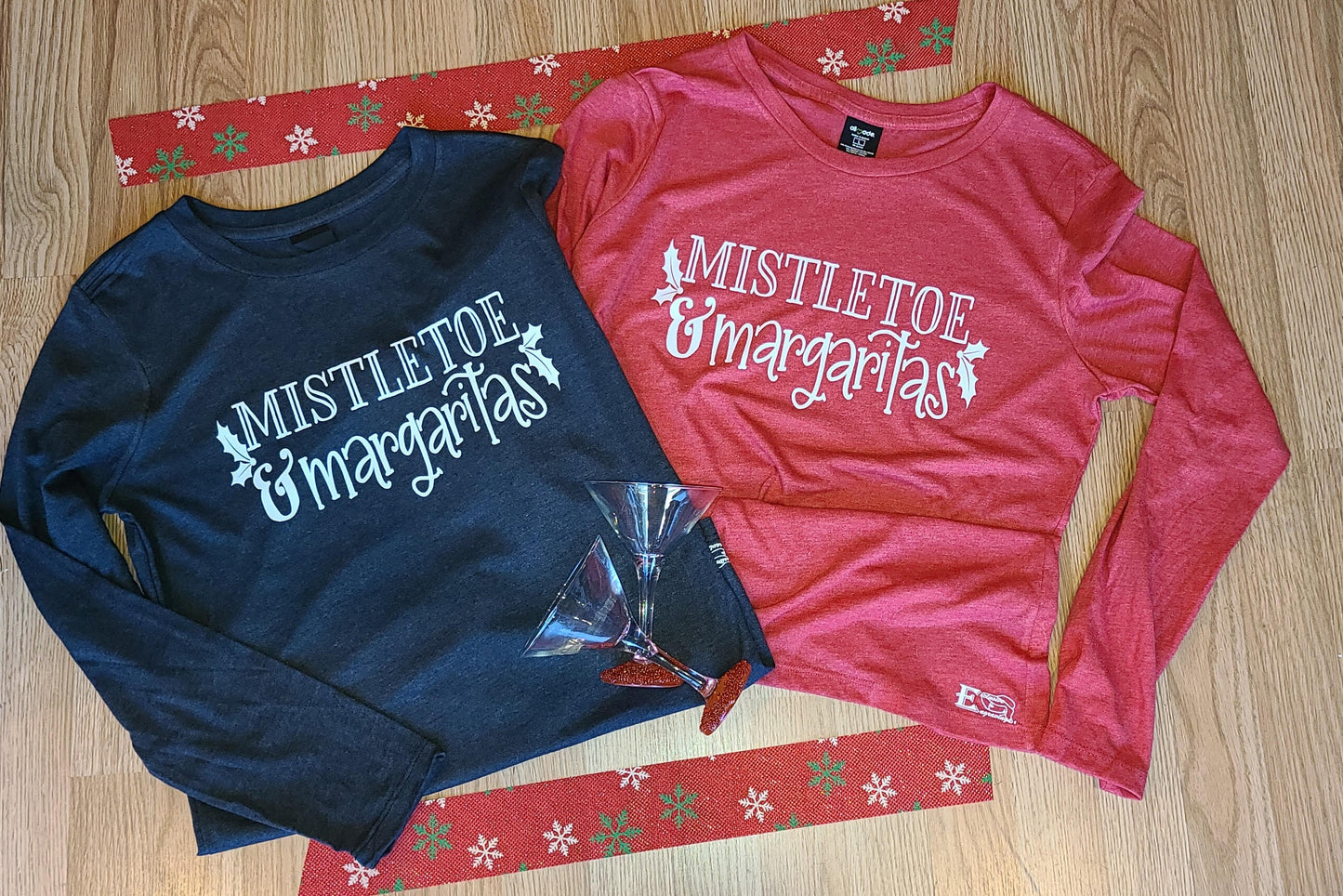 Mistletoe and Margaritas Long Sleeve Tshirt