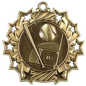 2 1/4" Baseball Ten Star Medal