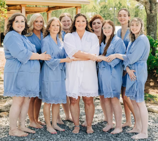 Silk Robes, Bridesmaid Robes, Bridal Party Robes: Adult / Adult Aqua