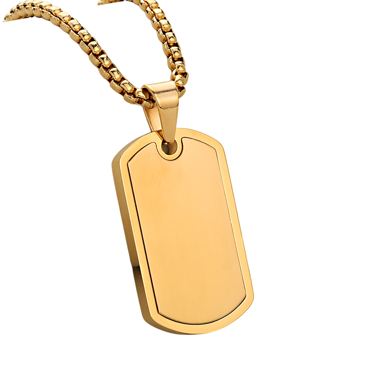 Modern Dog Tag Necklace Solid Design