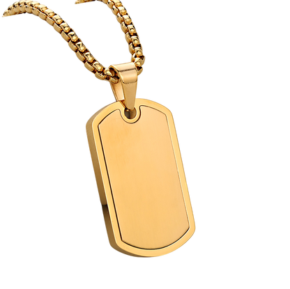 Modern Dog Tag Necklace Solid Design