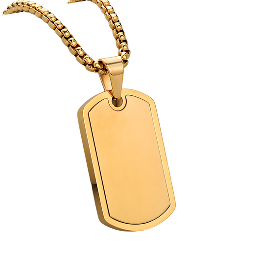 Modern Dog Tag Necklace Solid Design