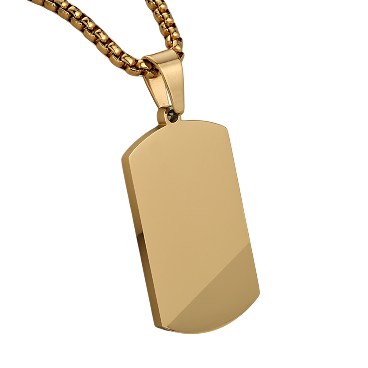 Modern Dog Tag Necklace Satin and Shine Design