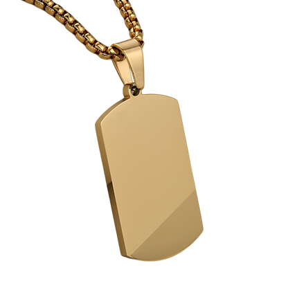 Modern Dog Tag Necklace Satin and Shine Design