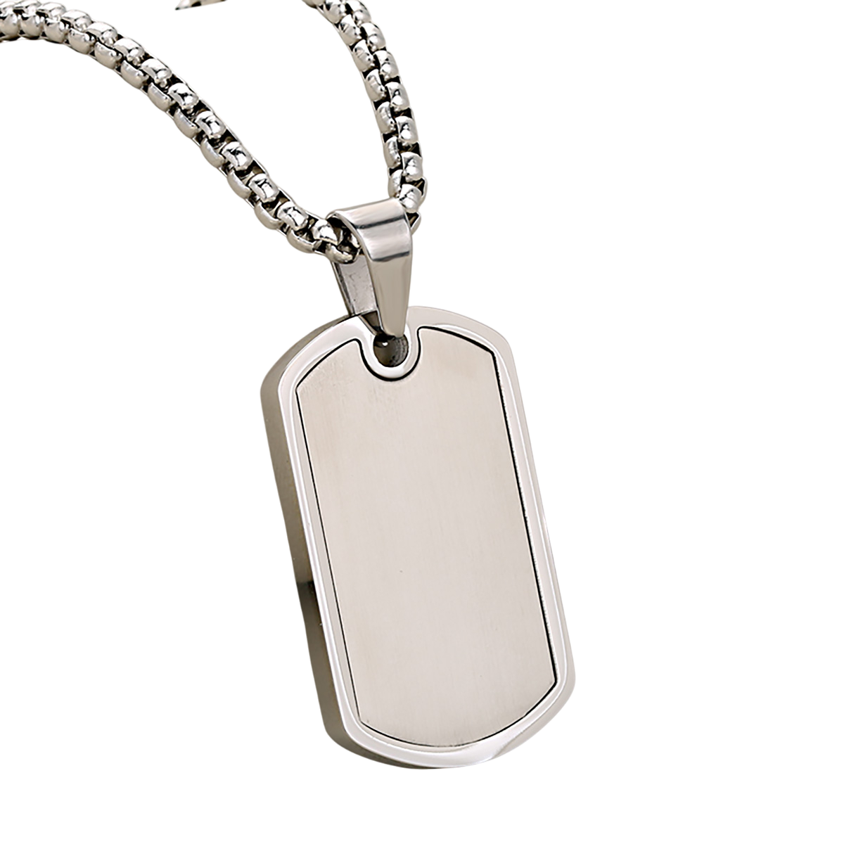 Modern Dog Tag Necklace Solid Design
