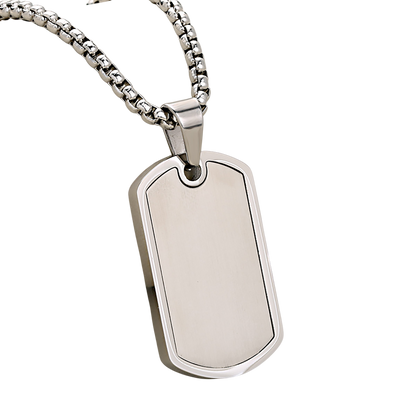 Modern Dog Tag Necklace Solid Design