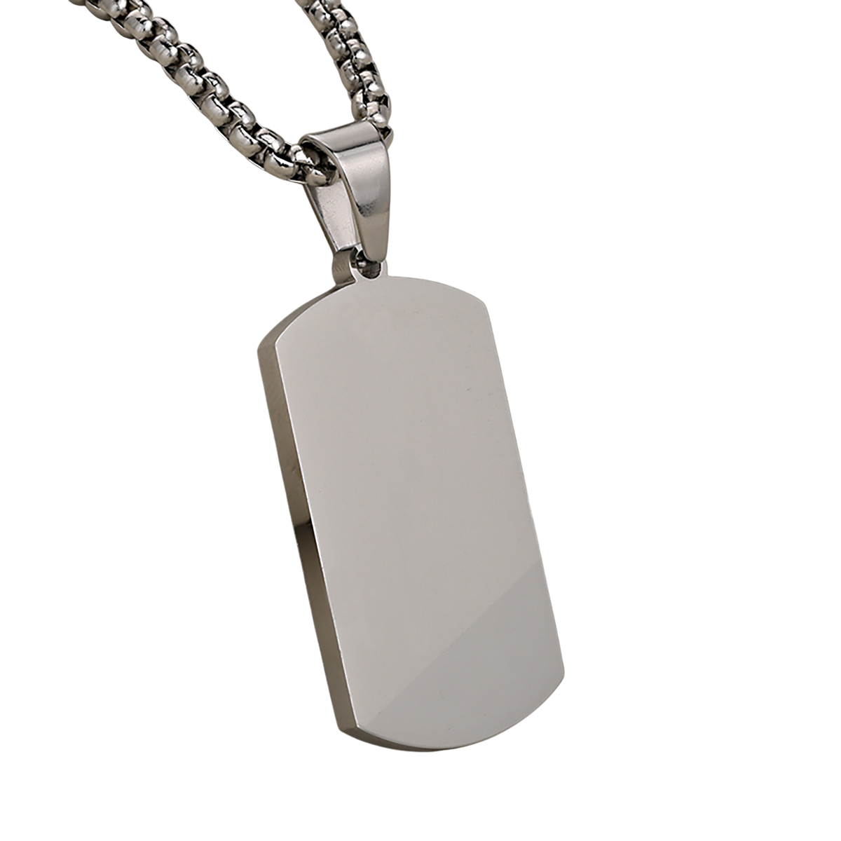 Modern Dog Tag Necklace Satin and Shine Design