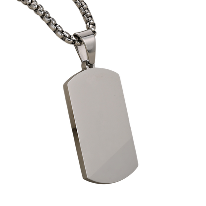 Modern Dog Tag Necklace Satin and Shine Design