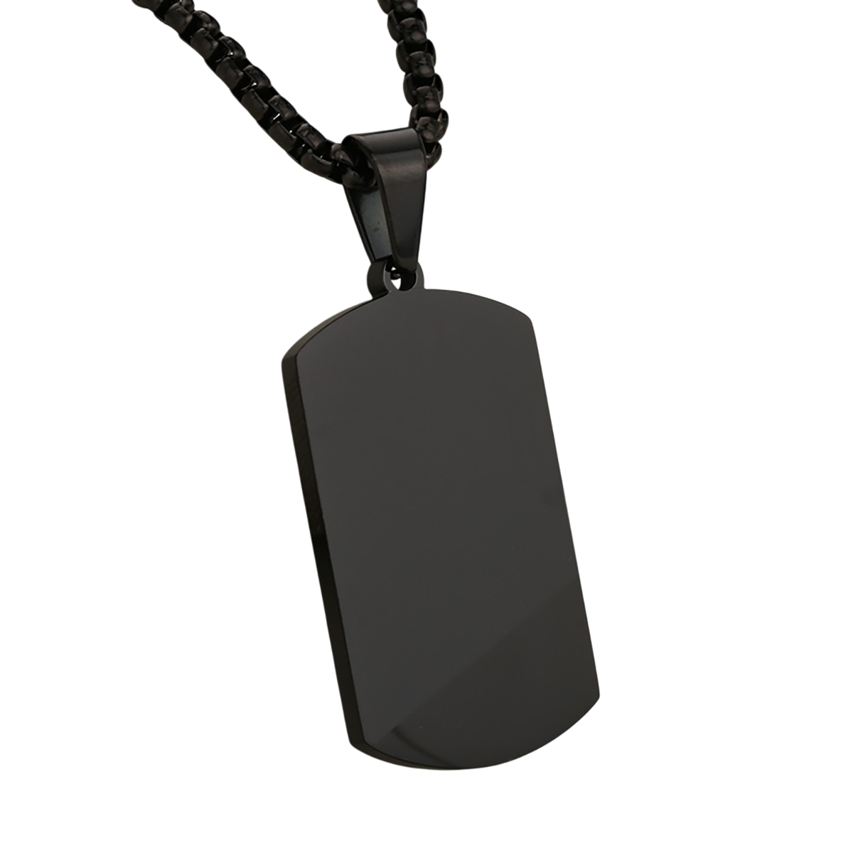 Modern Dog Tag Necklace Satin and Shine Design