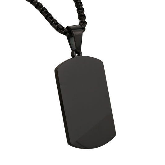 Modern Dog Tag Necklace Satin and Shine Design