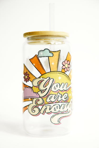 Chic Quote Glasses with Bamboo Lid