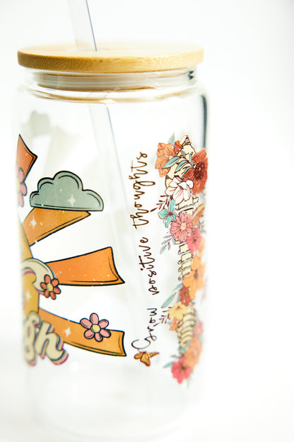 Chic Quote Glasses with Bamboo Lid