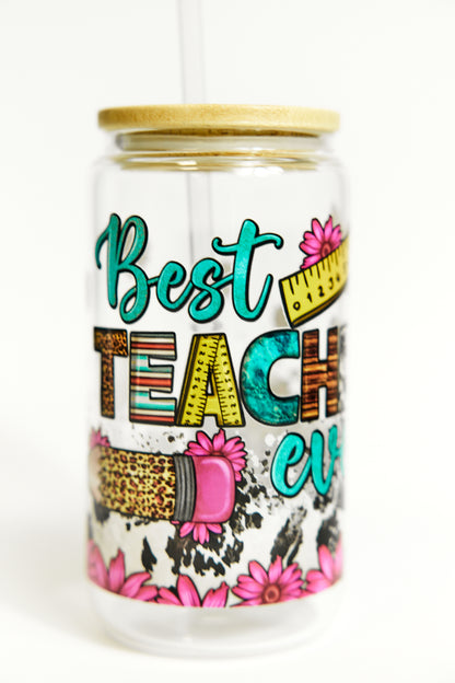 Chic Quote Glasses with Bamboo Lid