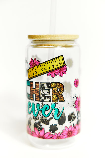 Chic Quote Glasses with Bamboo Lid