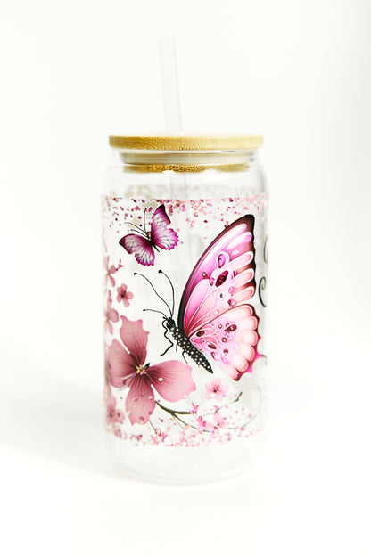 Chic Quote Glasses with Bamboo Lid