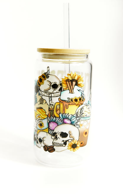 Chic Quote Glasses with Bamboo Lid