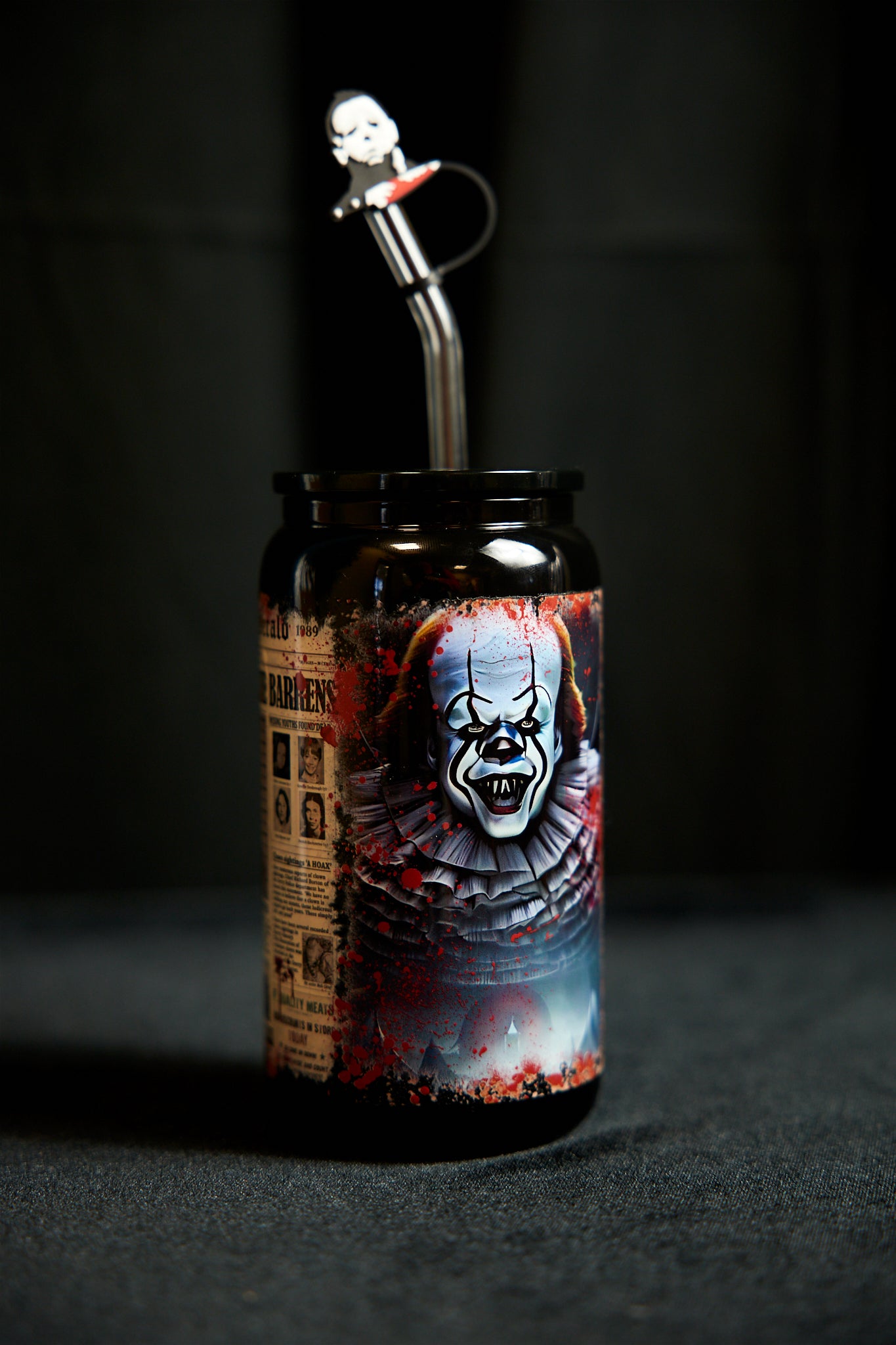 Black Glass Horror Themed Cups