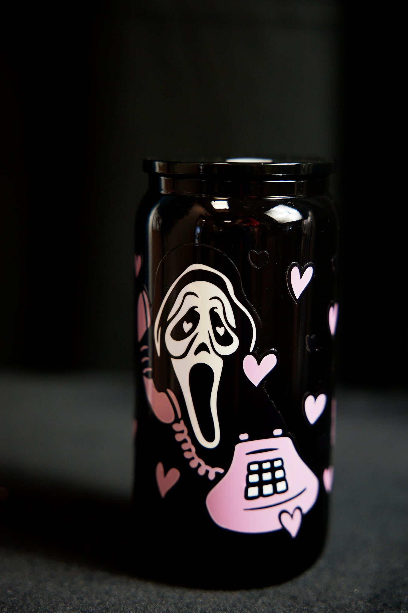 Black Glass Horror Themed Cups