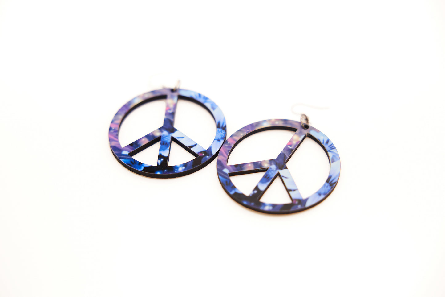 Peace Sign Galaxy Earrings