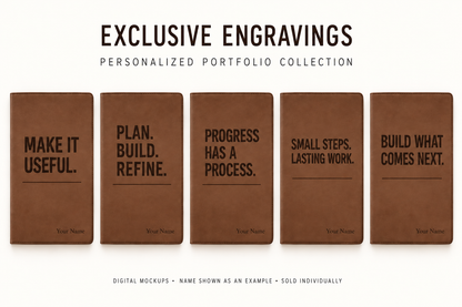 Build What Comes Next Personalized Leatherette Portfolio
