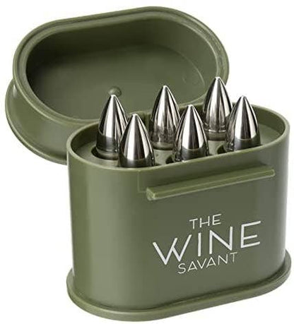 Whiskey Stones Ammunition Box Bullets Stainless Steel - Set