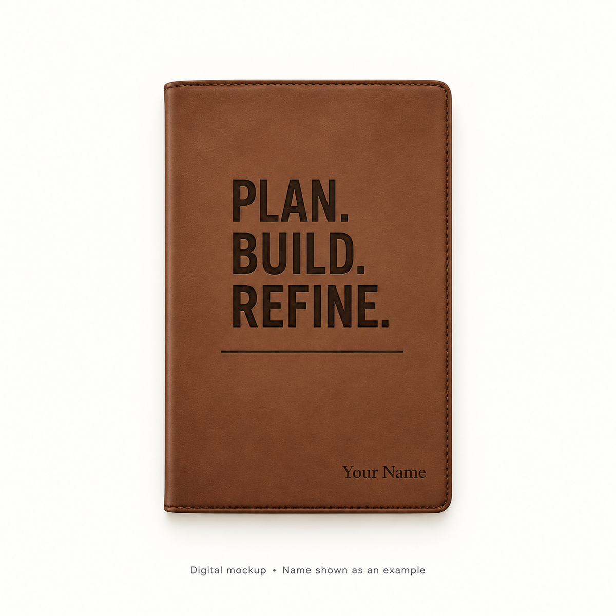 Plan Build Refine Personalized Leatherette Portfolio