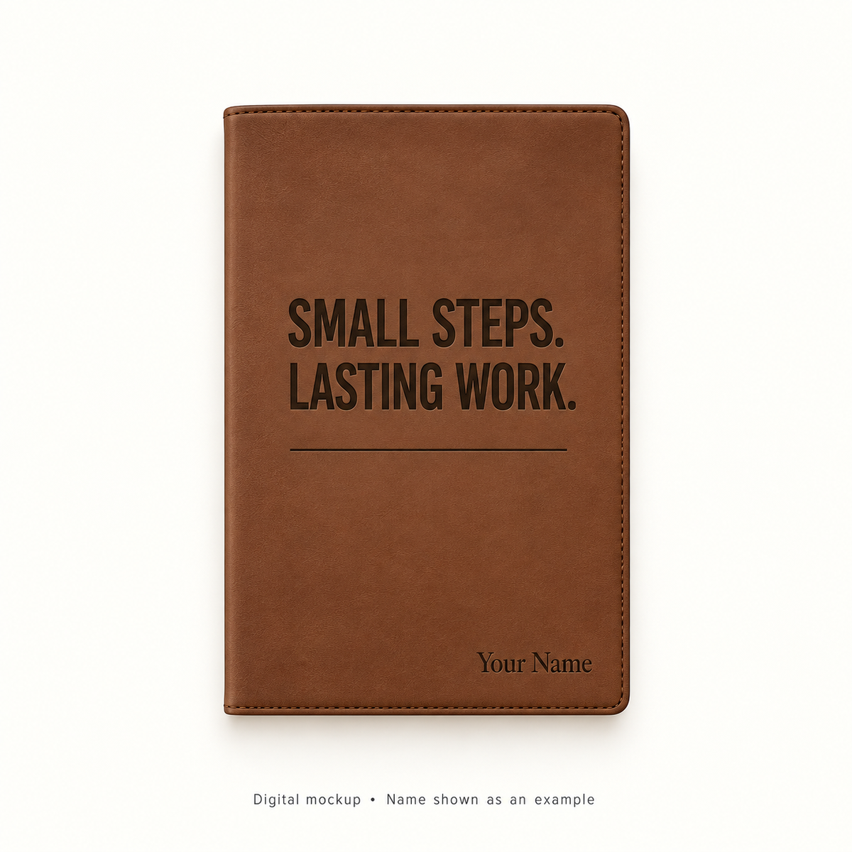 Small Steps Lasting Work Personalized Leatherette Portfolio