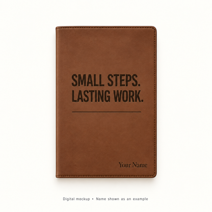 Small Steps Lasting Work Personalized Leatherette Portfolio