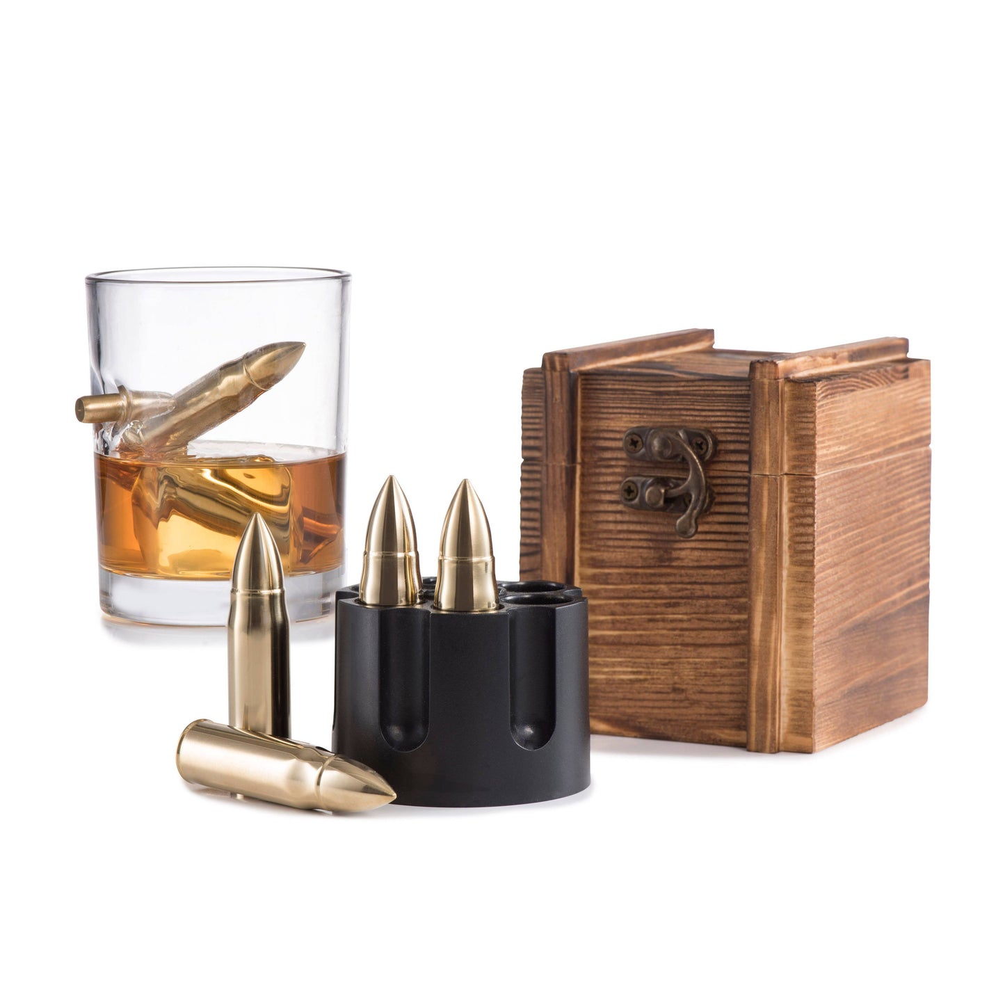 Gold Bullet Stones Gift Set Wooden Box