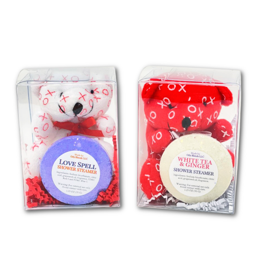 Valentines Shower Steamer and Plush Gift Set - Sampler