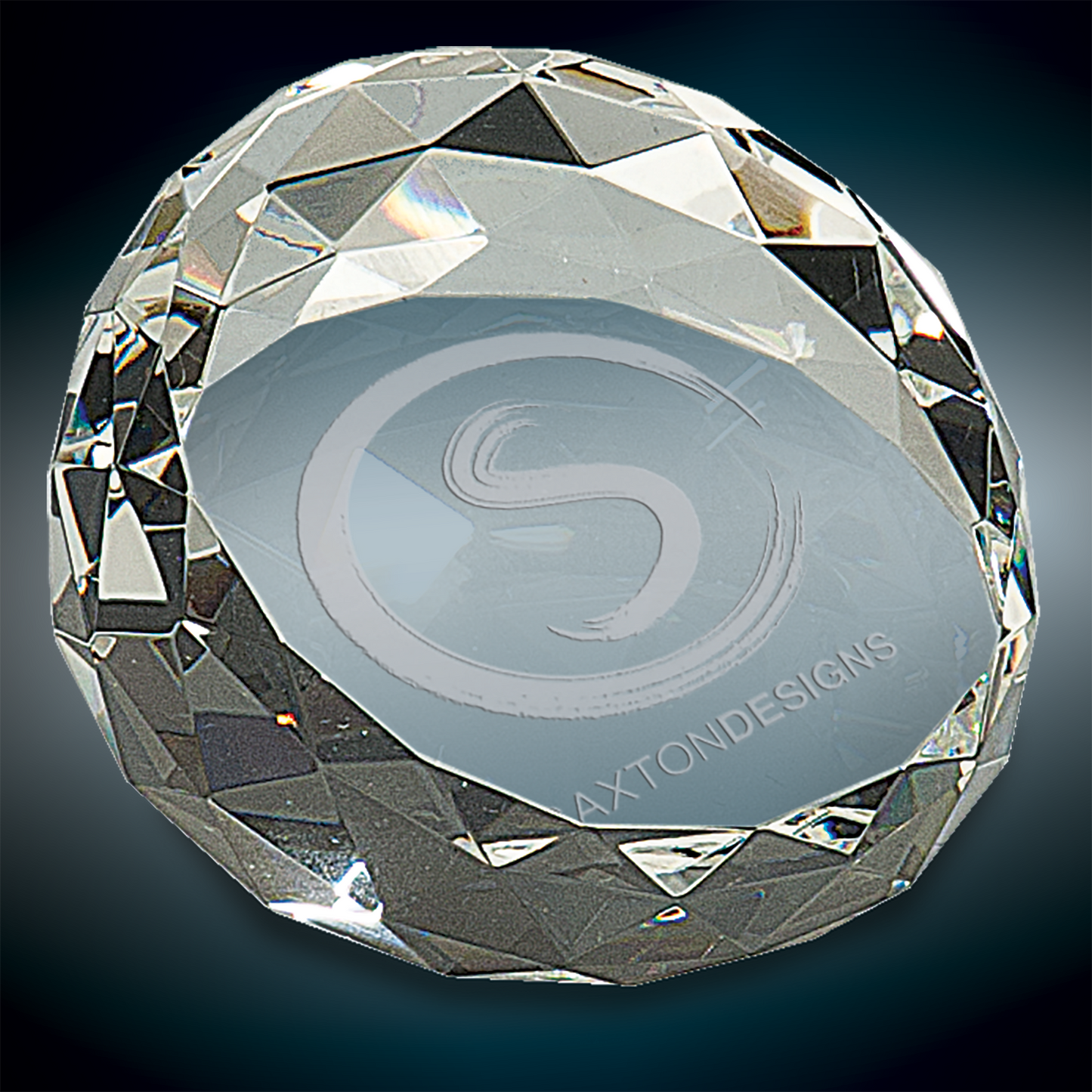 Clear Round Crystal Paperweight